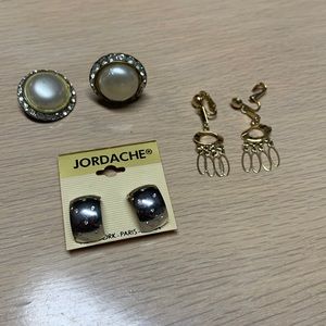 Bundle of 3 pair clip on earrings